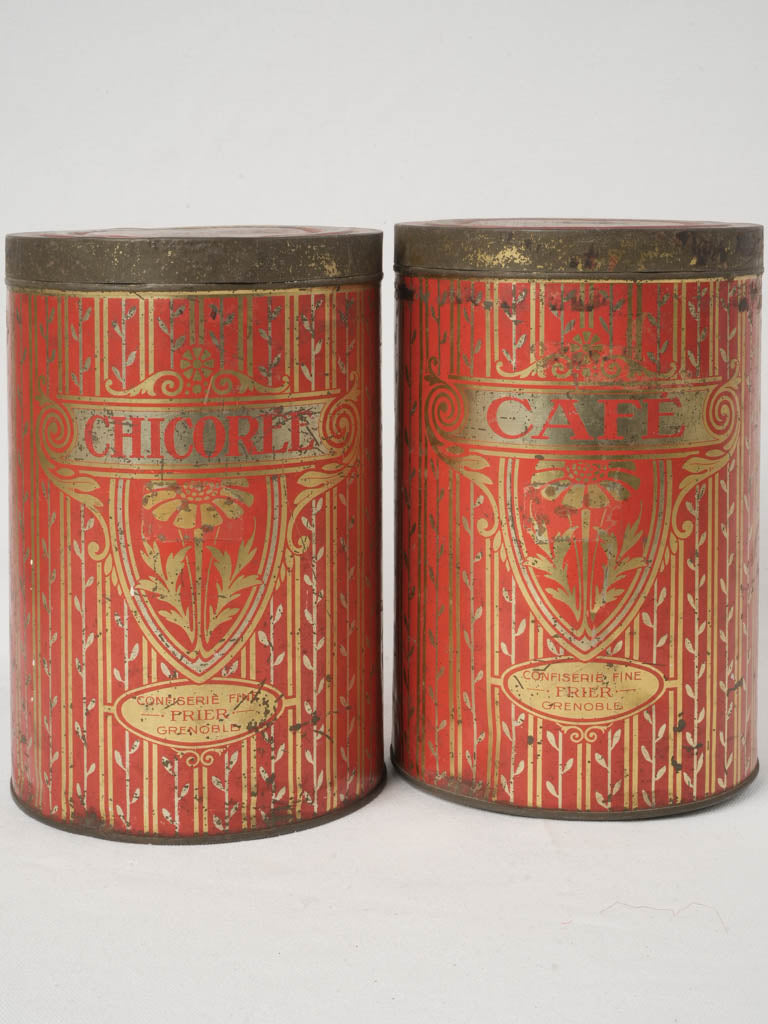 Bold decorative metal storage tins  