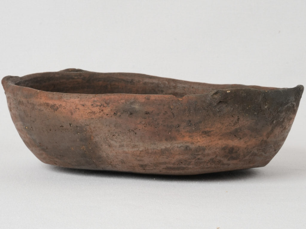 Folk art terracotta bowl from Auvergne