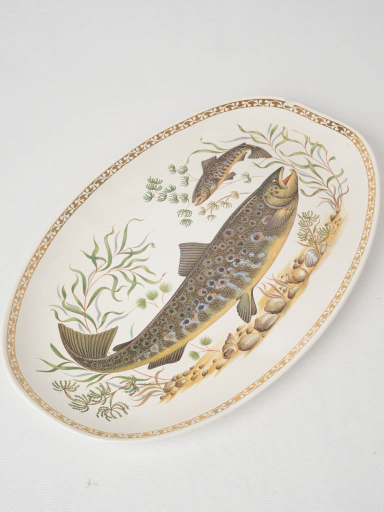 Antique French ceramic oval platter