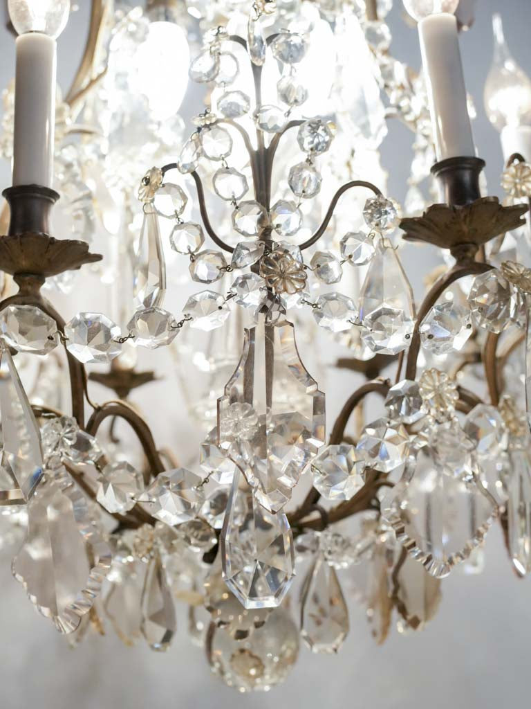 Elegant vintage crystal and amber light fixture