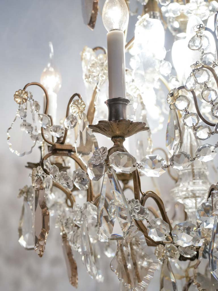 Timeless European clear and amber chandelier