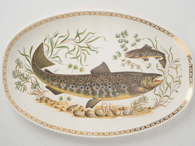 Hand-painted Longchamp seafood serving plate