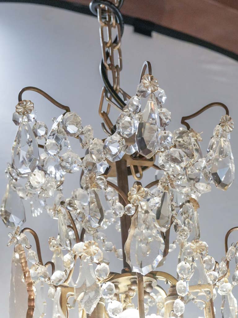 Luxurious opaline glass antique French chandelier