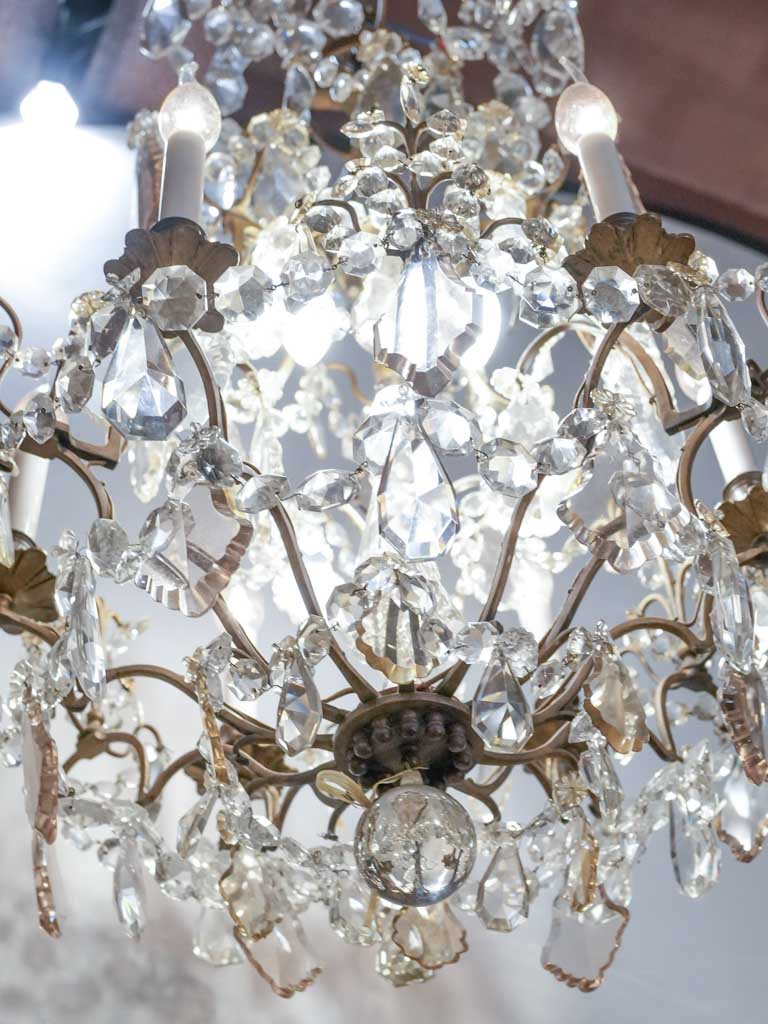 Classy opaline glass antique French chandelier