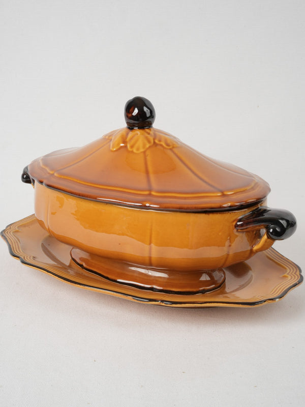 Aged French ocher  vintage tureen