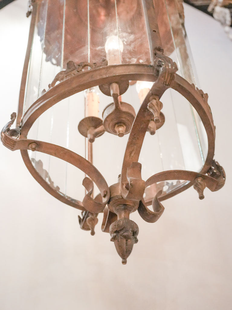 Classic iron buttressed candle chandelier