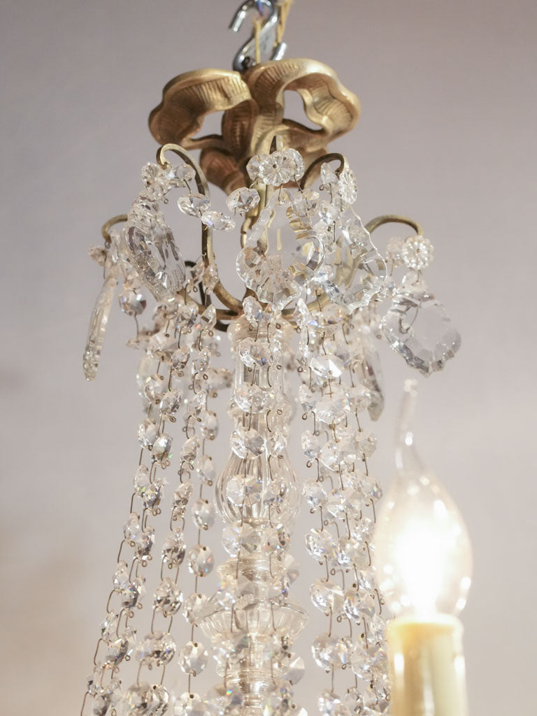 Ornate Bronze Frame Crystal Chandelier