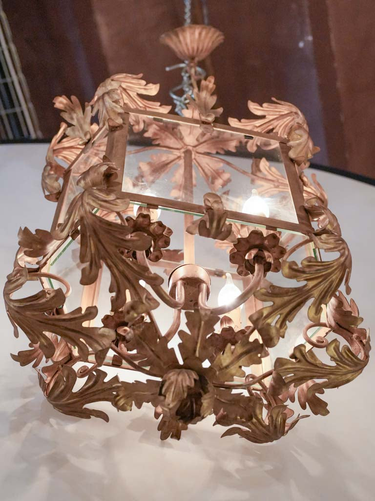 Regal tole frame hanging light fixture