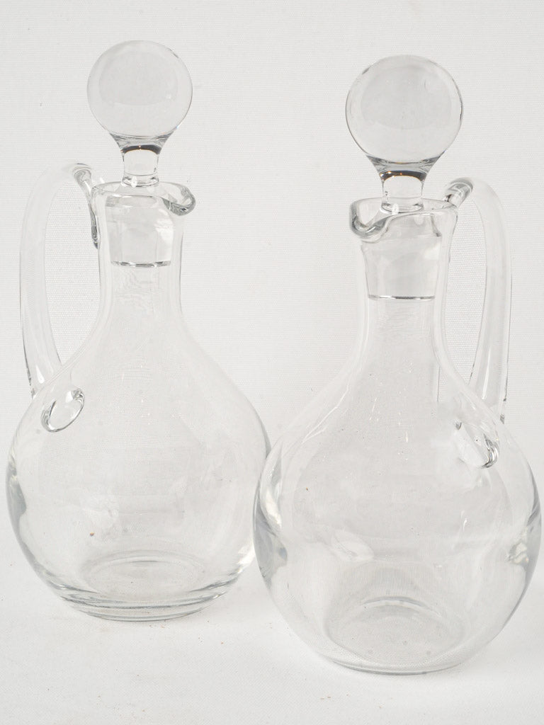 Elegant vintage crystal carafes