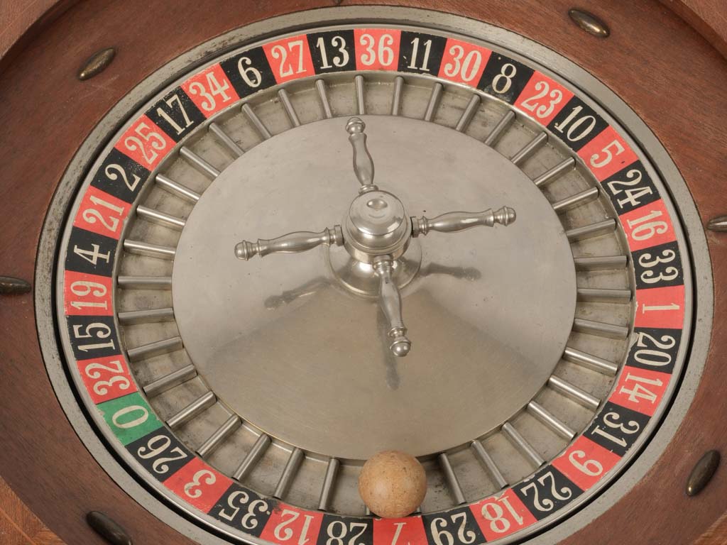 Age-worn, vintage, iconic Roulette tabletop