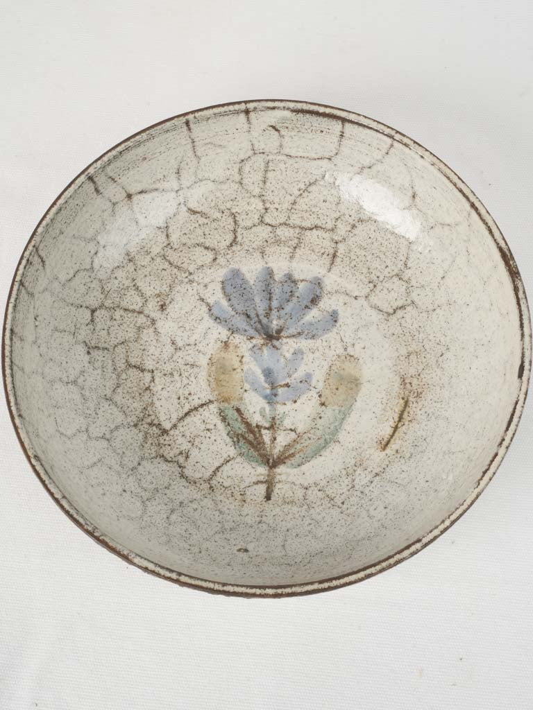 Rustic blue floral decorative bowl