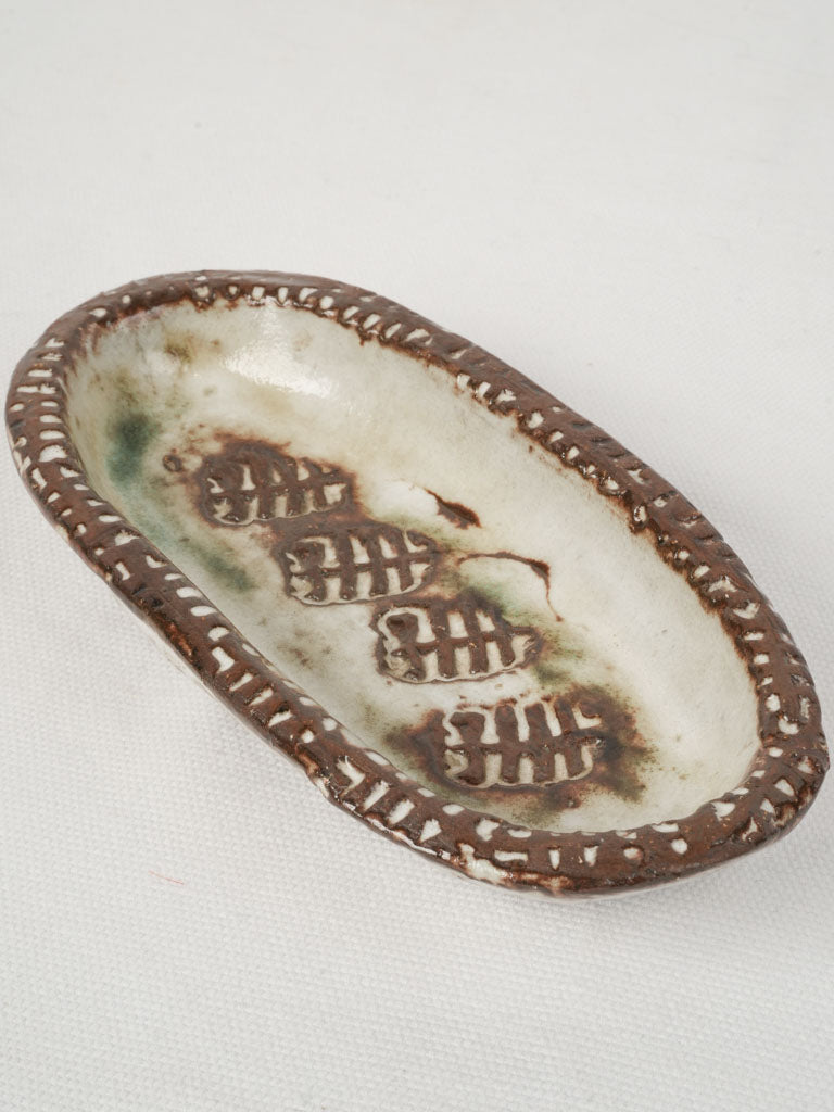 Rustic mid-century ceramic dish