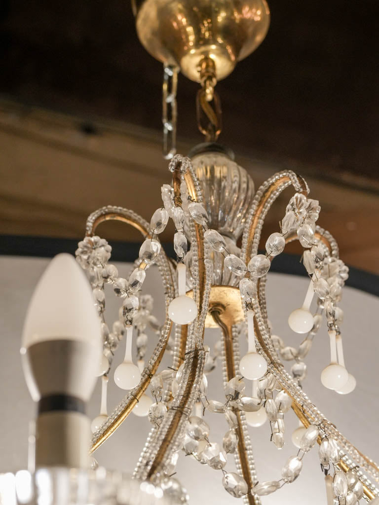 Italian opaline and crystal beaded chandelier