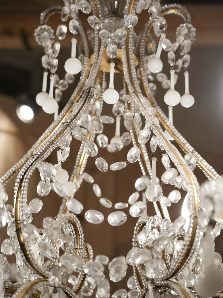 Opulent Italian crystal teardrop chandelier