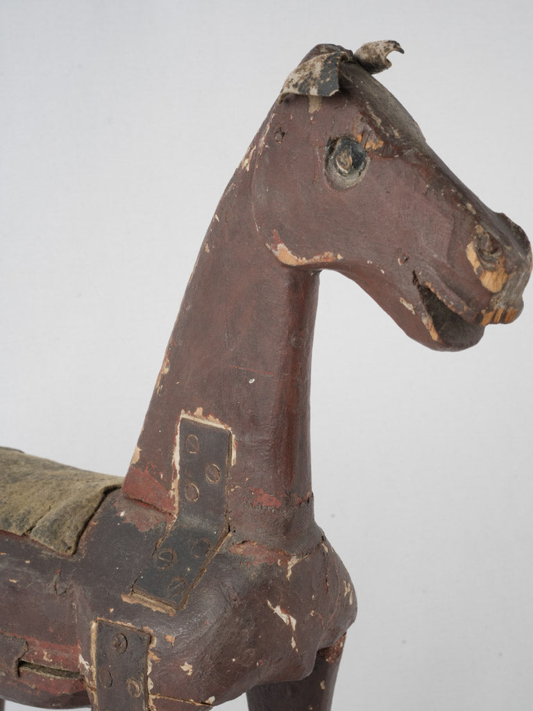 Charming, weathered pull toy horse