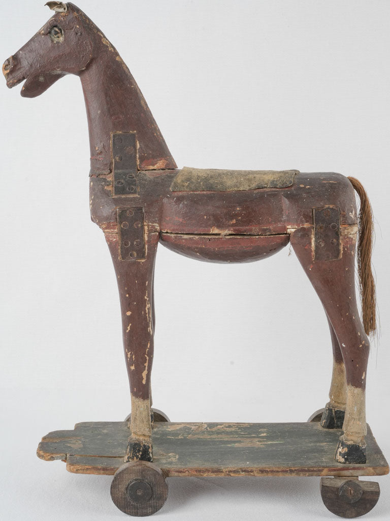 Vintage, hand-painted wooden horse