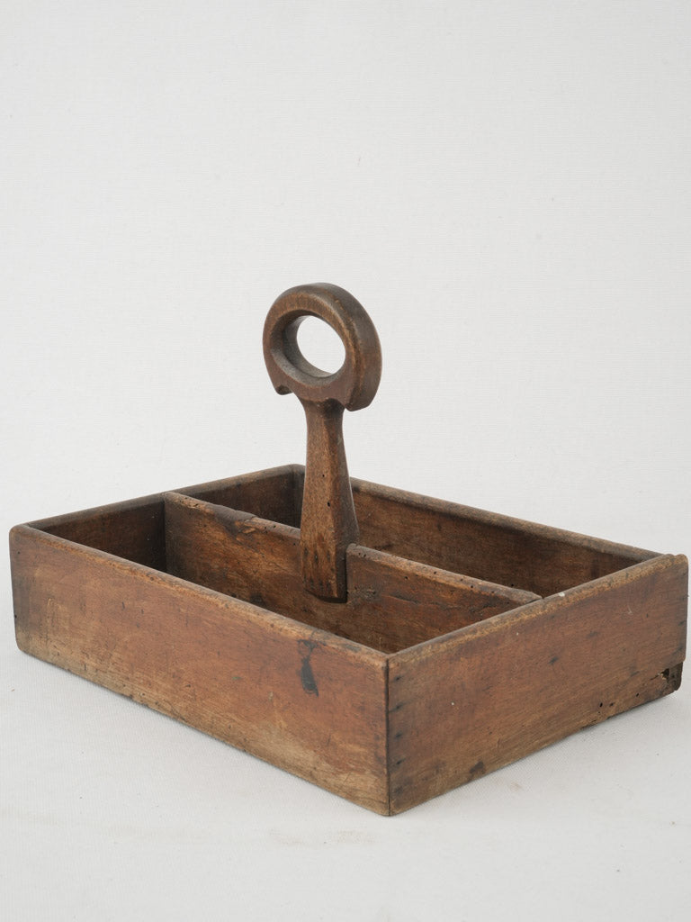 Vintage French walnut cutlery tray