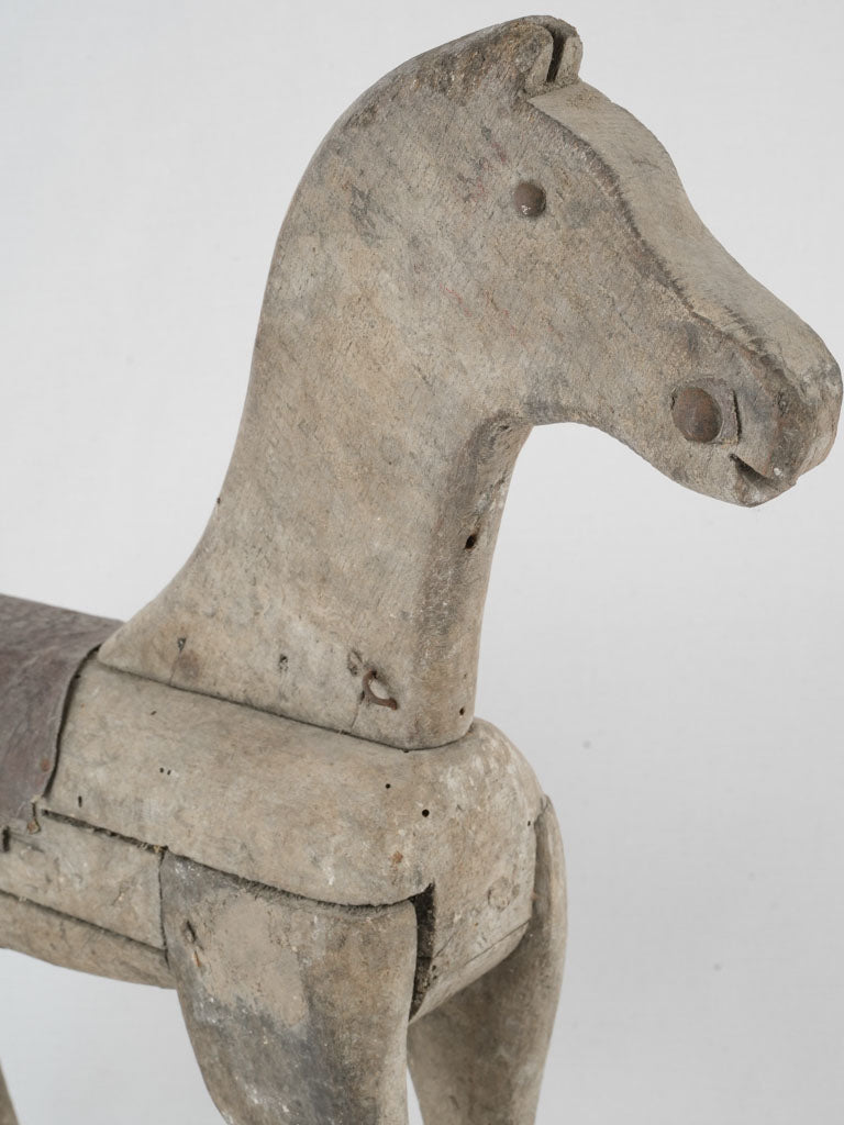 Delightful, aged wooden French toy horse