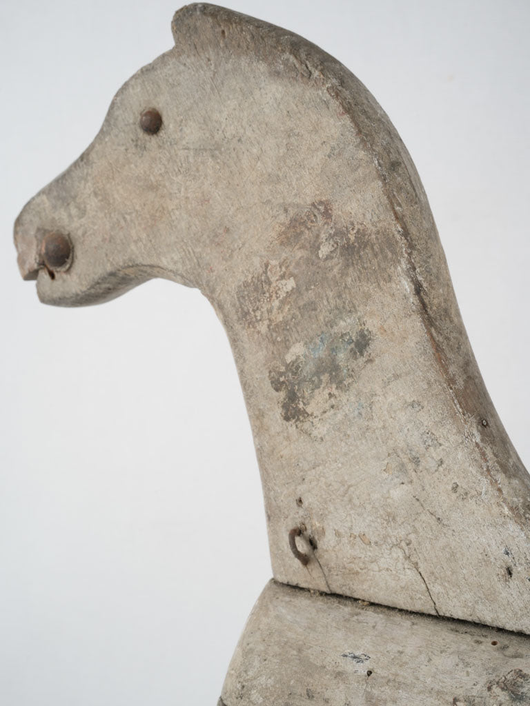 Rich patina antique French toy horse