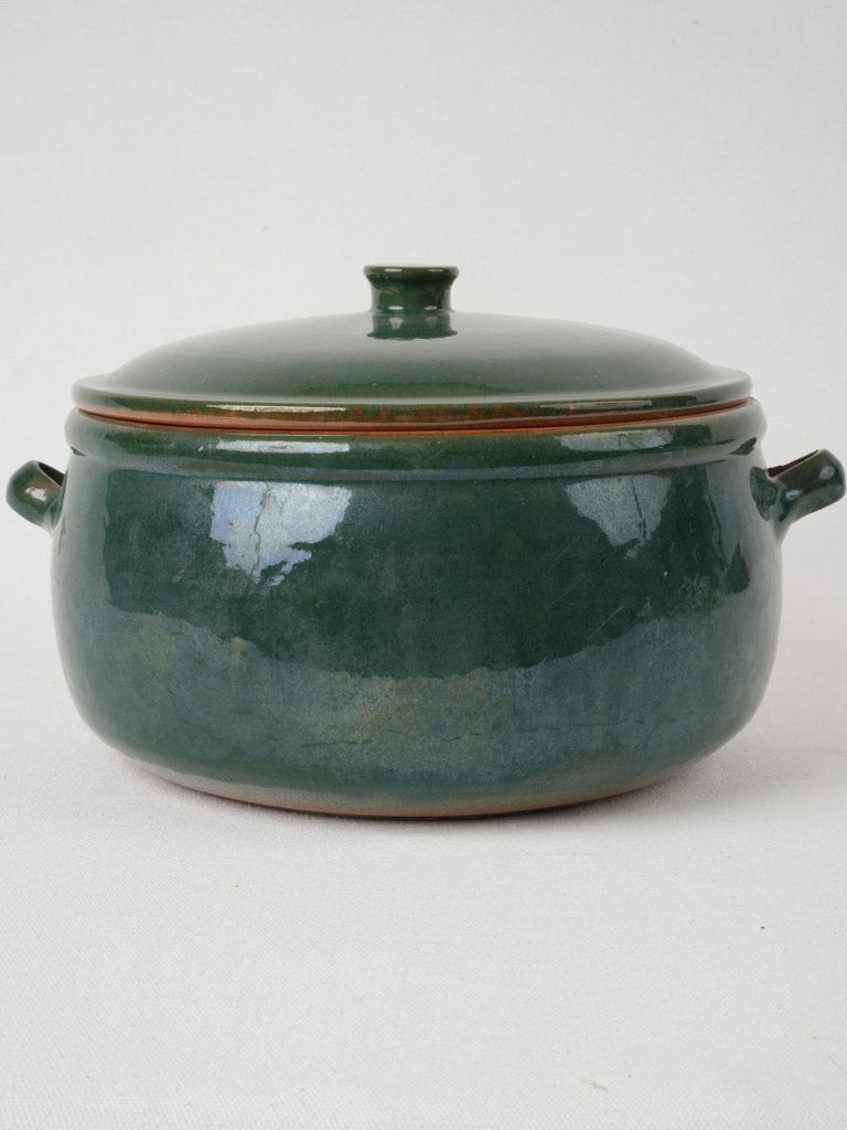 Versatile vintage terracotta teal tureen