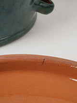 Patina-ed teal vintage terracotta tureen