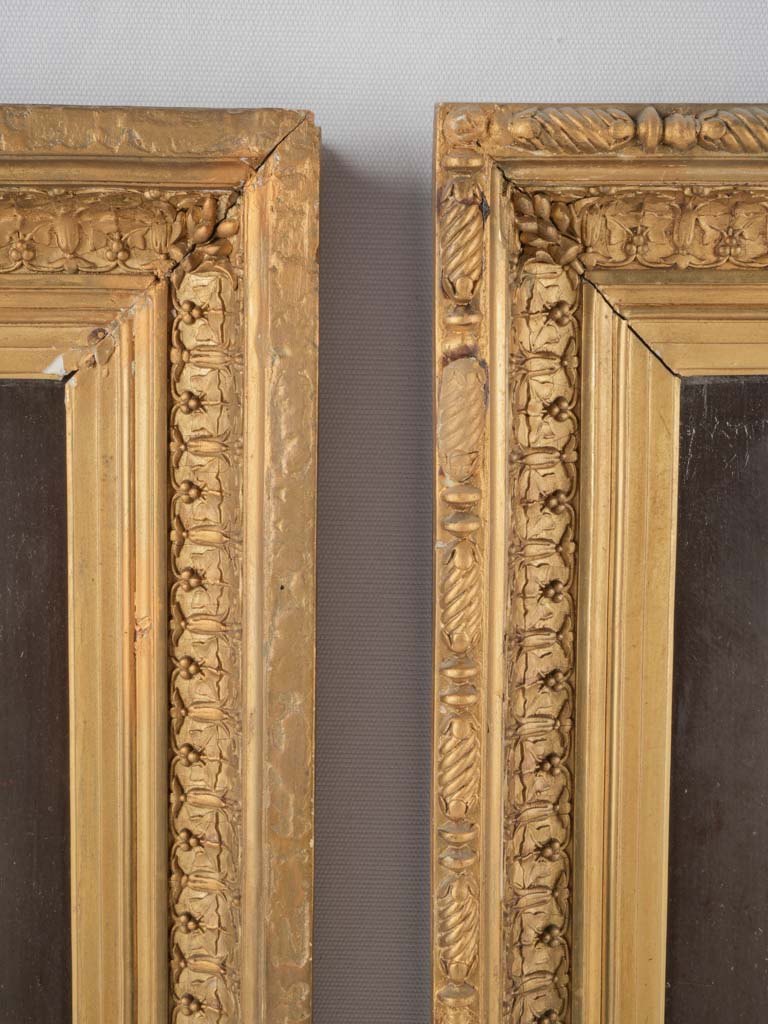 Aged gilded finish 1820s paintings