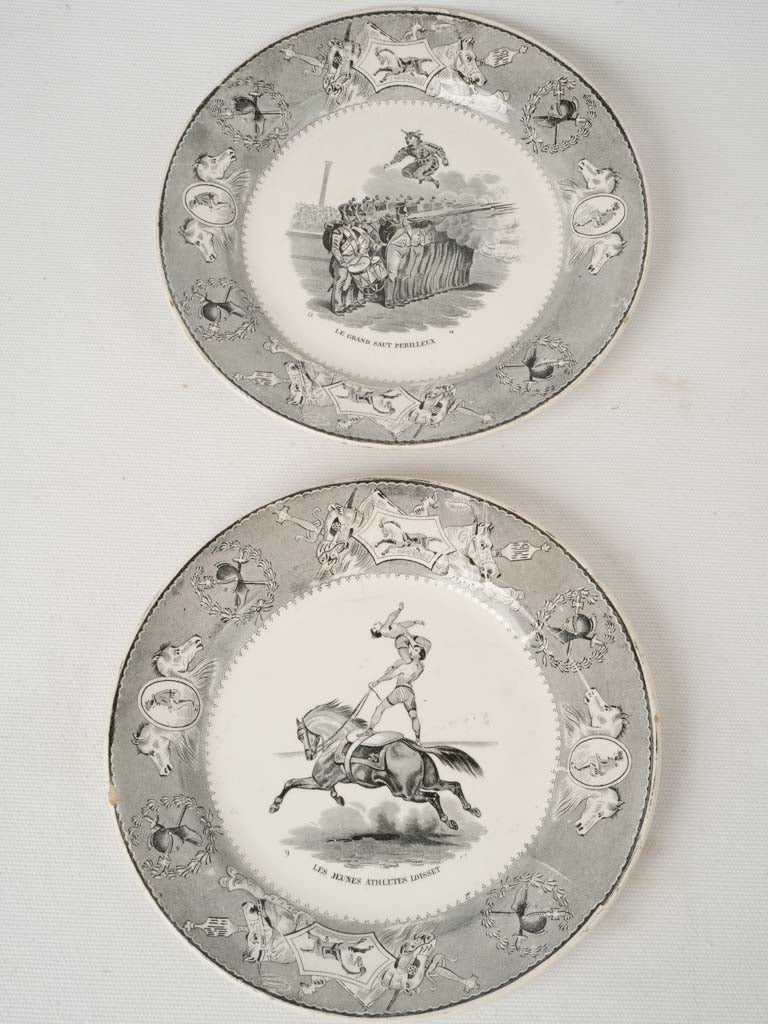 Satirical, black and white plates