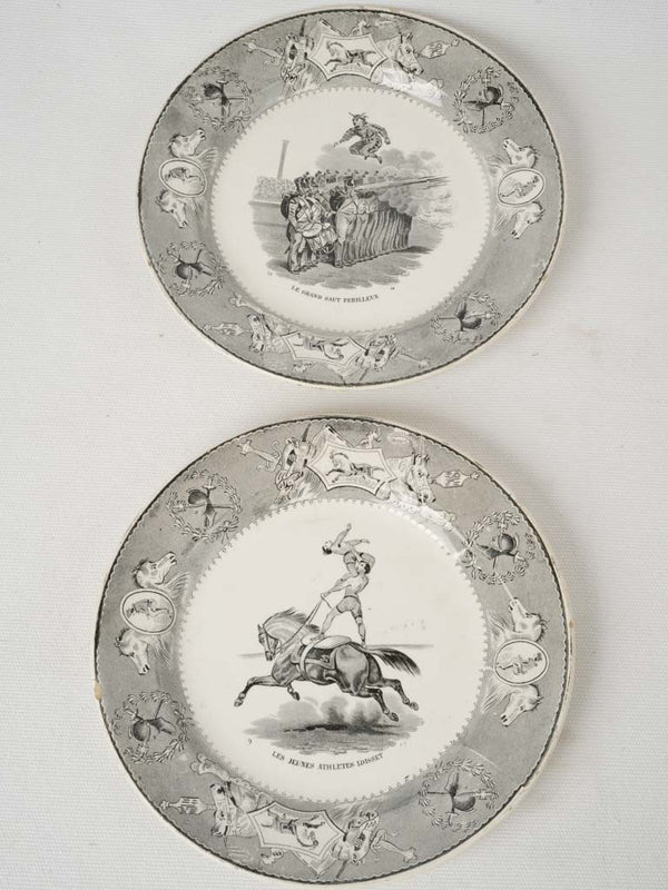 Satirical, black and white plates