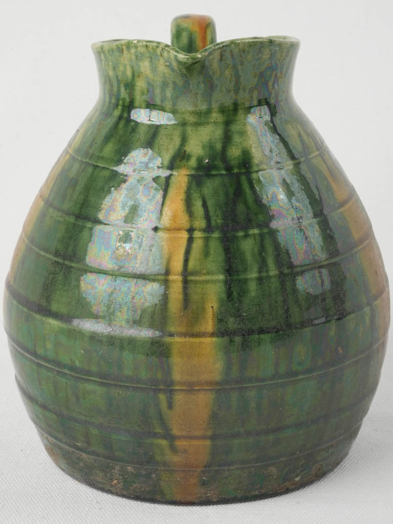 Handcrafted Iridescent Green Pitcher