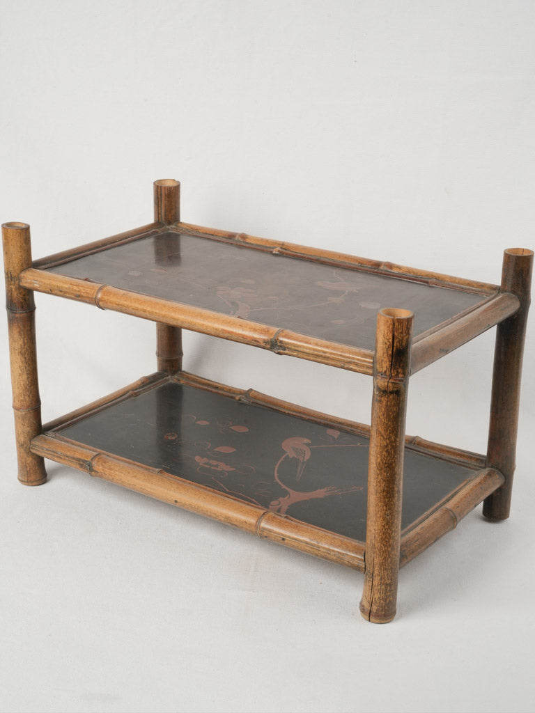 Antique Japanese bamboo side table  