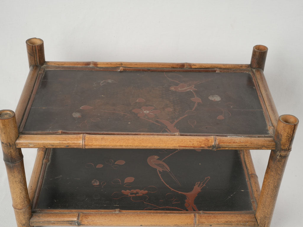 Reddish-brown motif tea table  