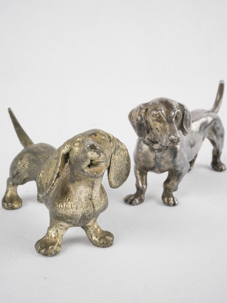 Two 19th-century miniature dachshund sculptures