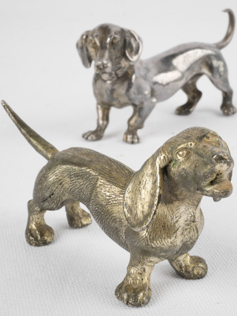 Two 19th-century miniature dachshund sculptures