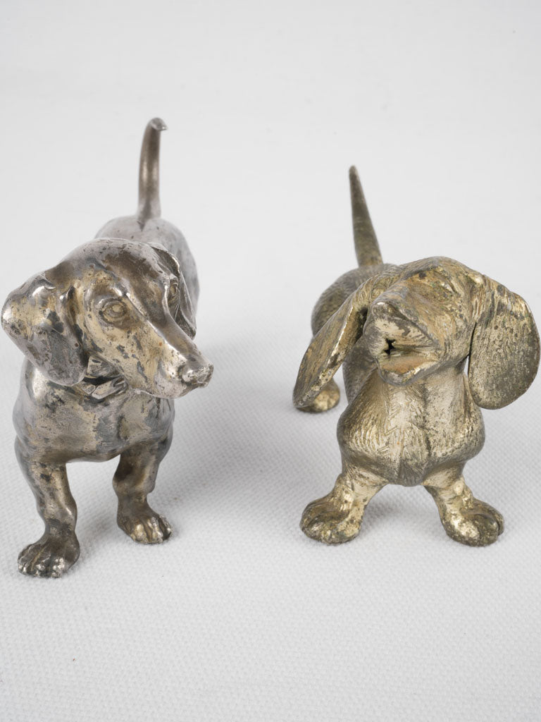 Two 19th-century miniature dachshund sculptures