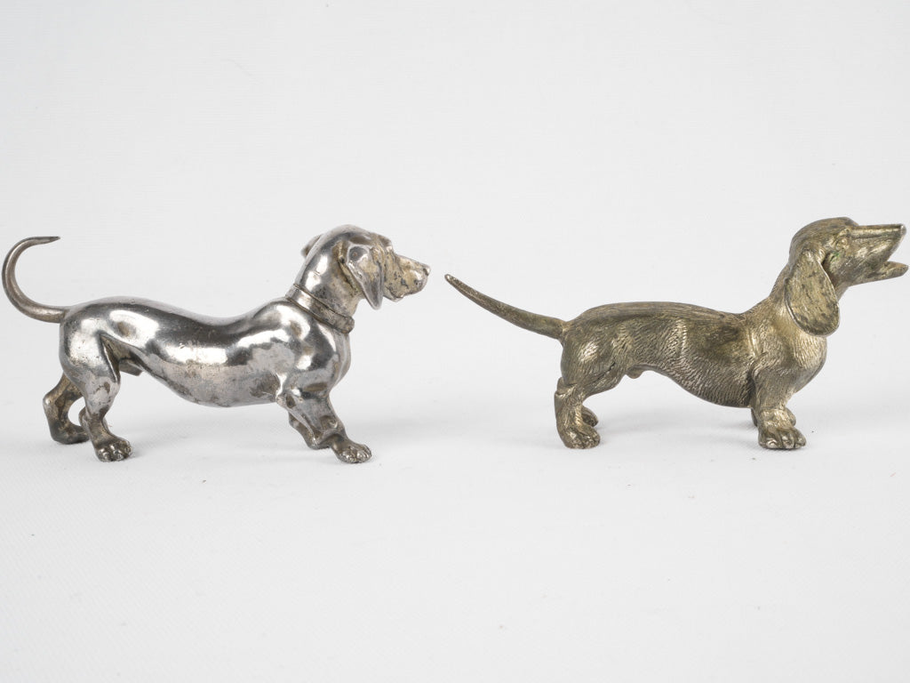 Two 19th-century miniature dachshund sculptures