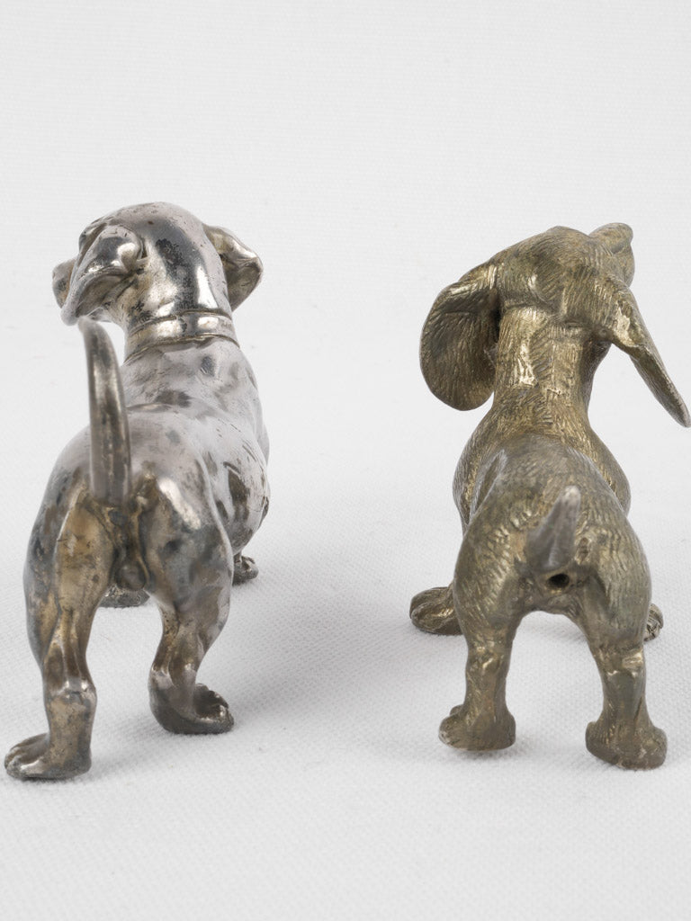 Two 19th-century miniature dachshund sculptures