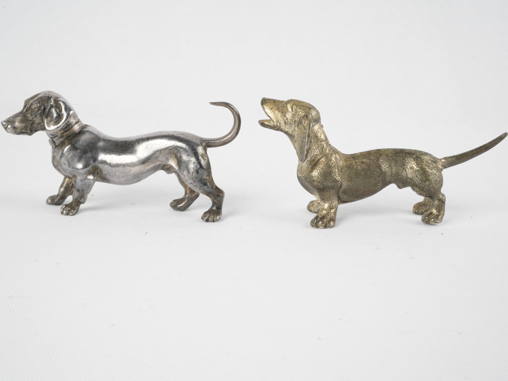 Two 19th-century miniature dachshund sculptures