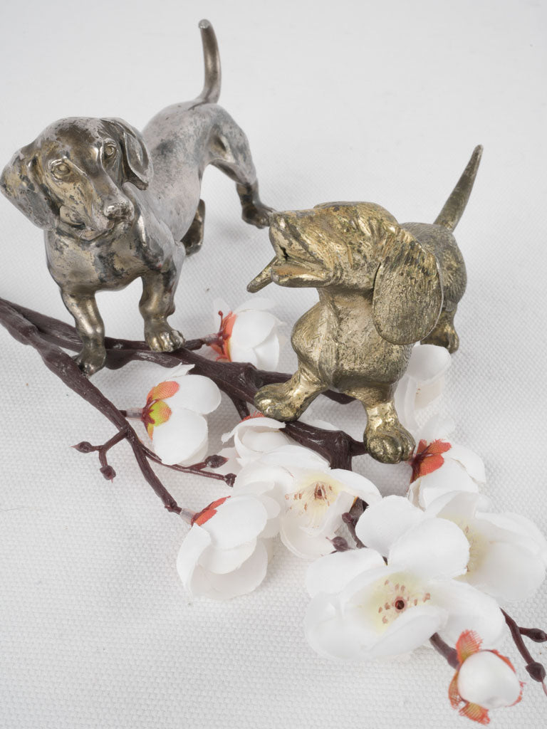 Two 19th-century miniature dachshund sculptures