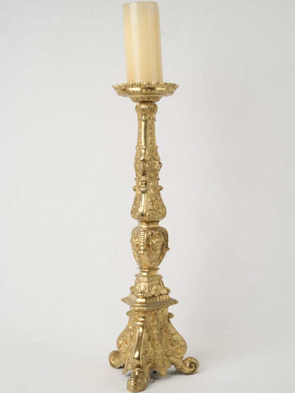 Ornate bronze Italian altar candlestick