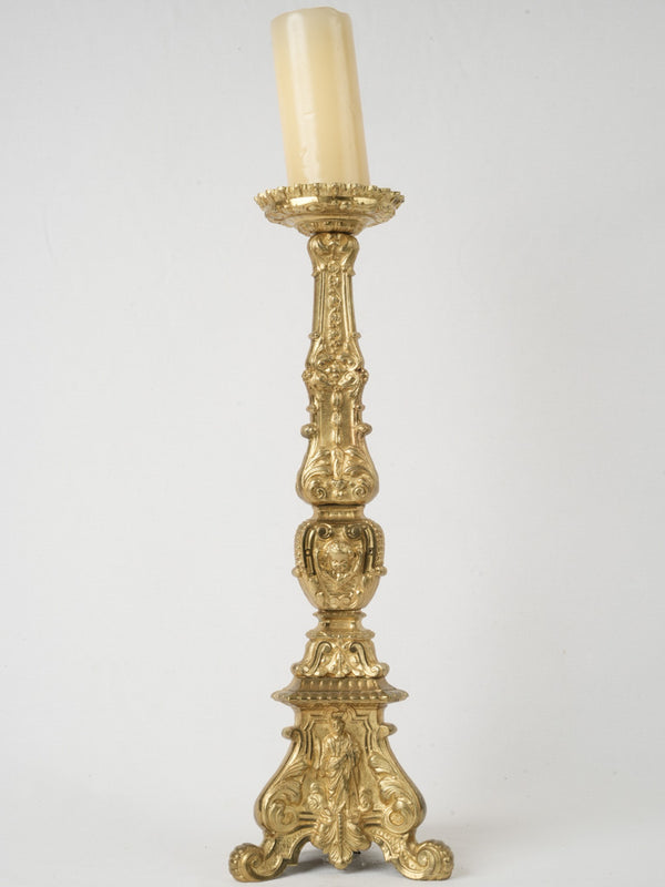 Aged gilt ecclesiastical candlestick