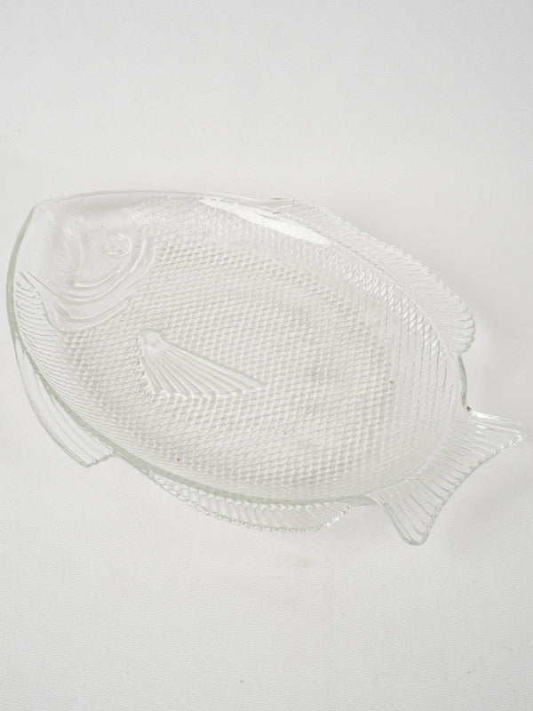 Vintage Glass Fish-Shaped Platter