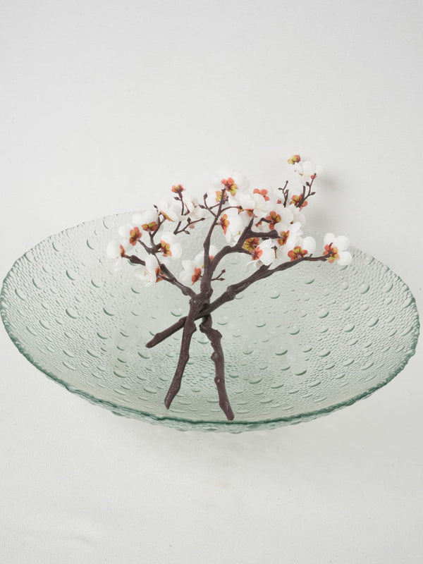 Textured, vintage glass fruit bowl