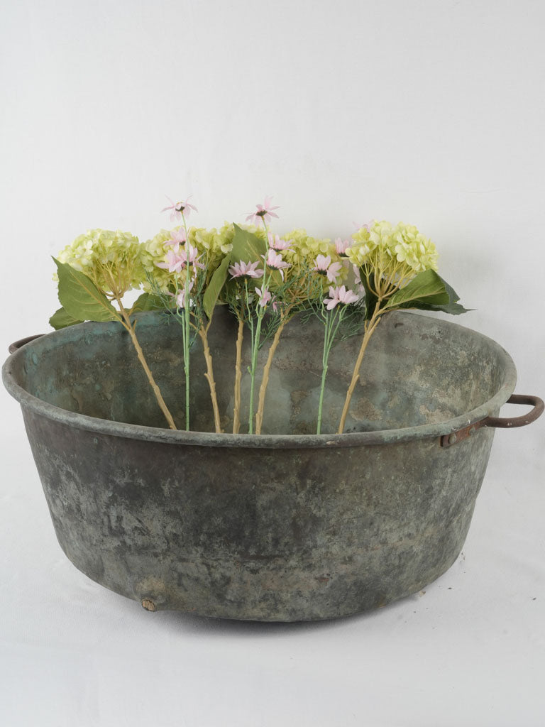 Antique, vintage, weathered copper basin 