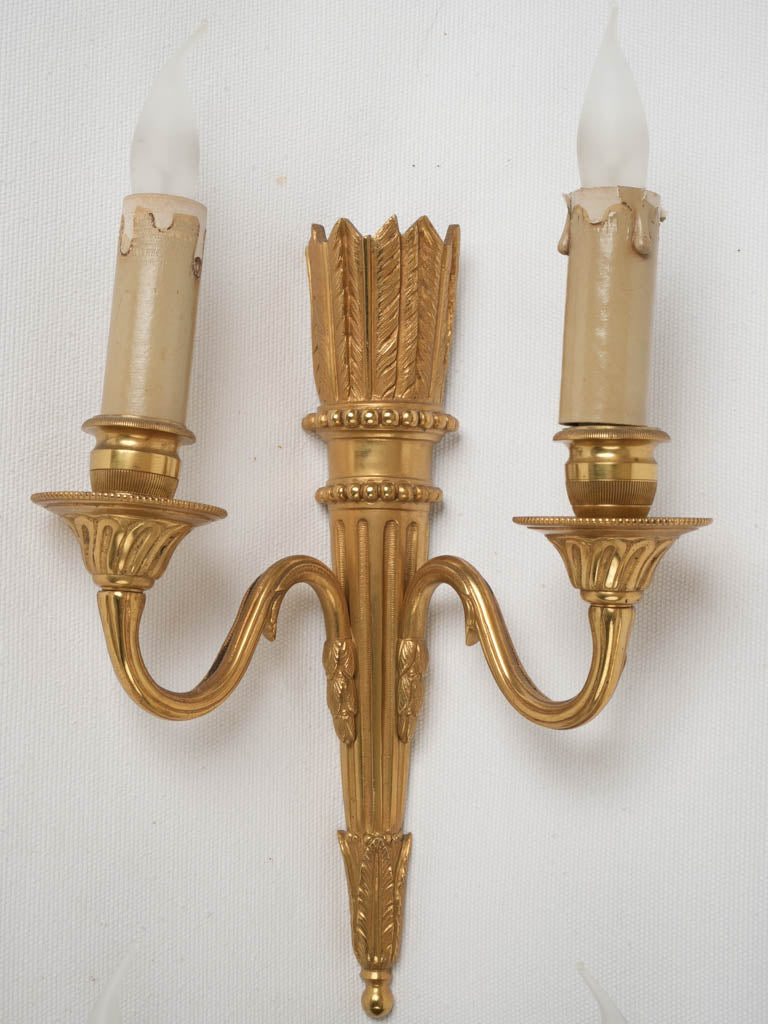 Luxurious, Gilt Bronze Quiver Wall Sconces