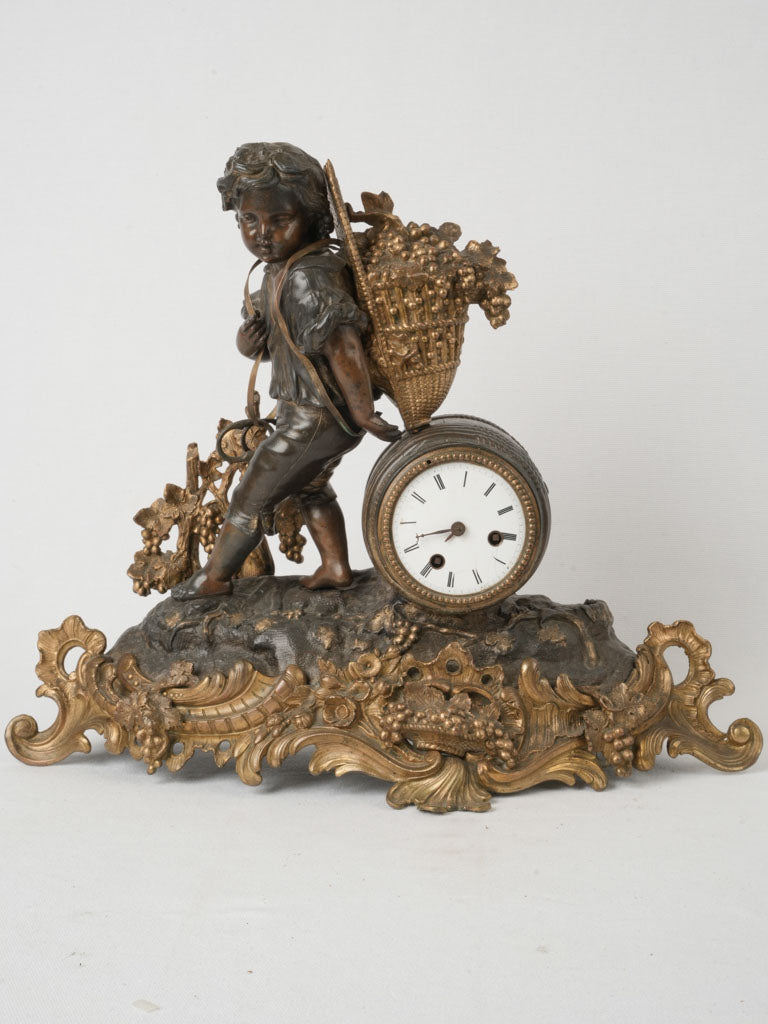 Elegant Napoleon III Pewter Clock