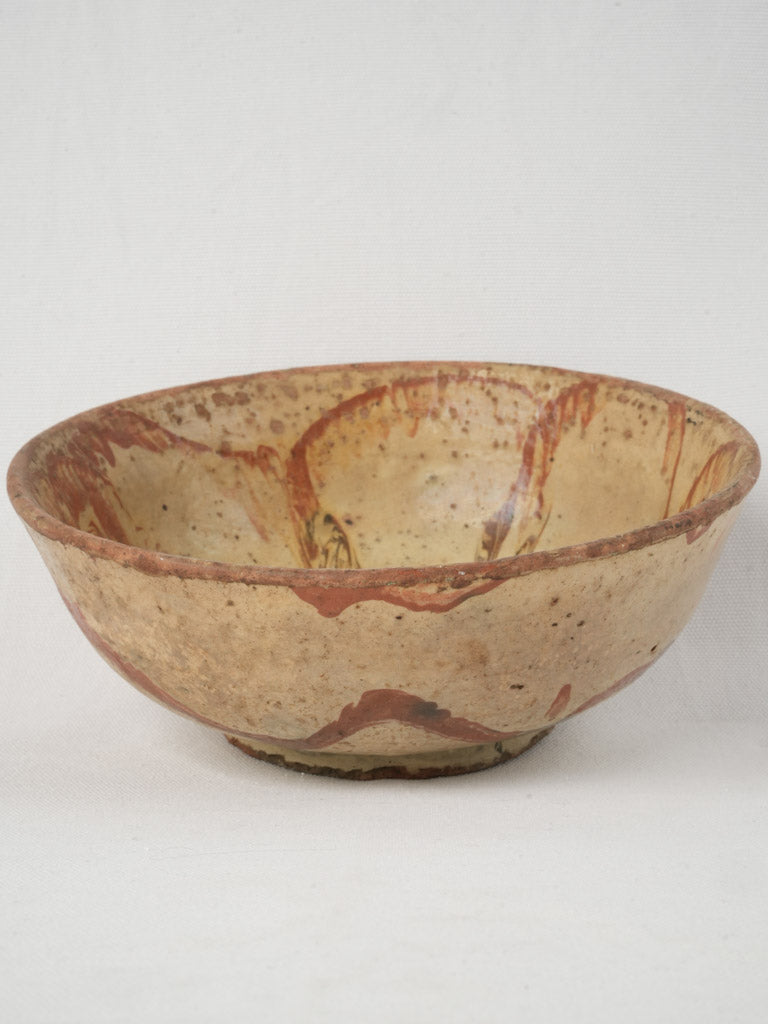 Rustic ochre ceramic bowl vintage  