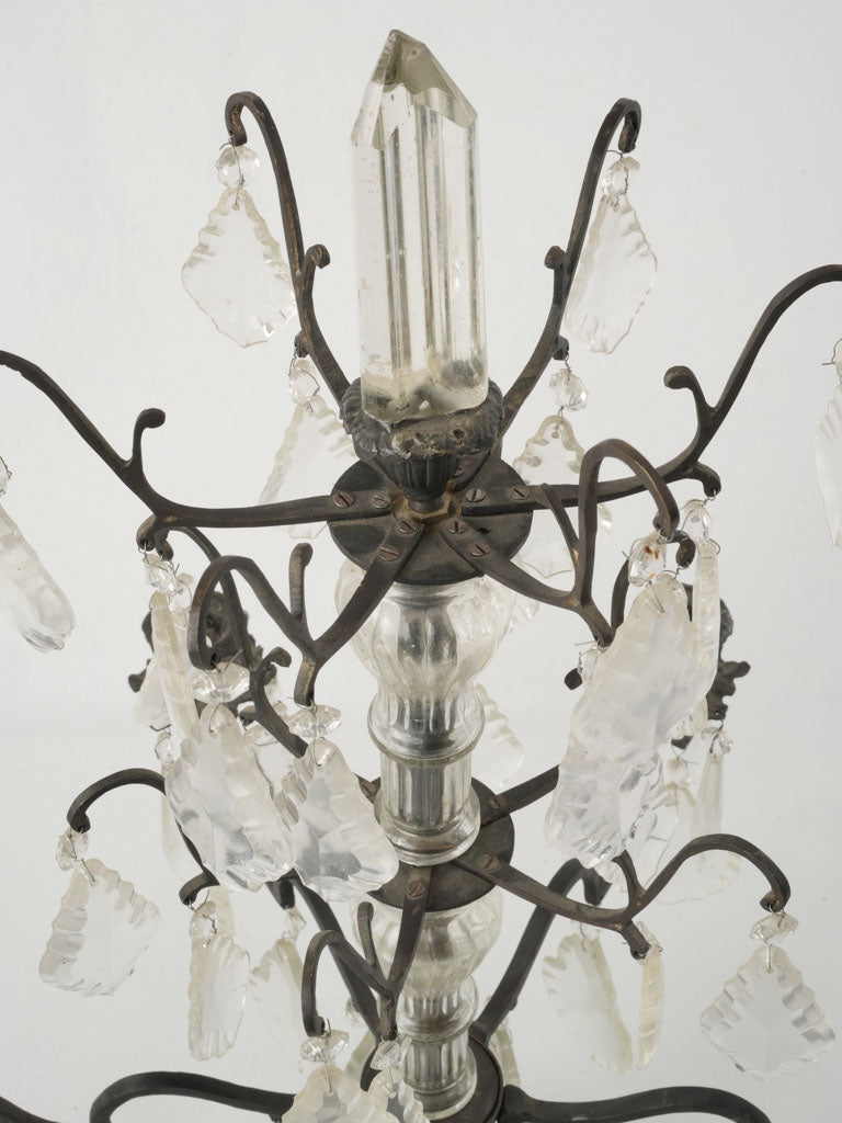 Authentic aged metal frame candelabra