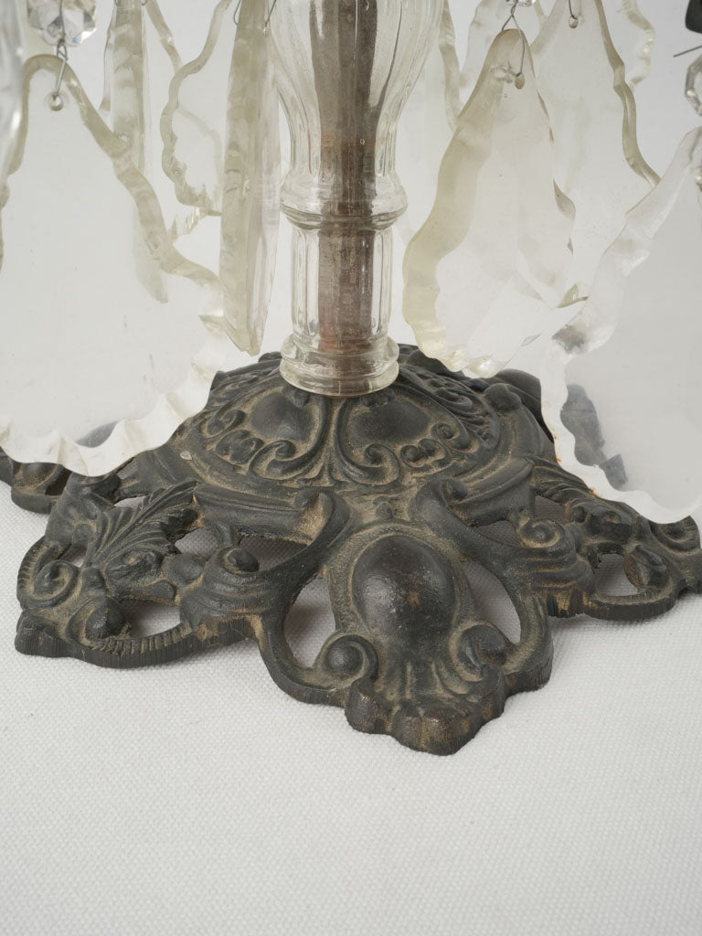 Rich patina iron French candelabra