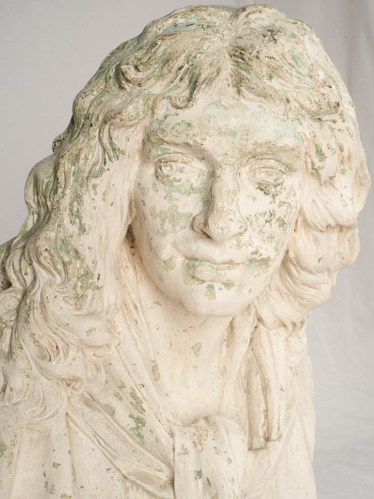 Historic lifelike plaster bust sculpture  