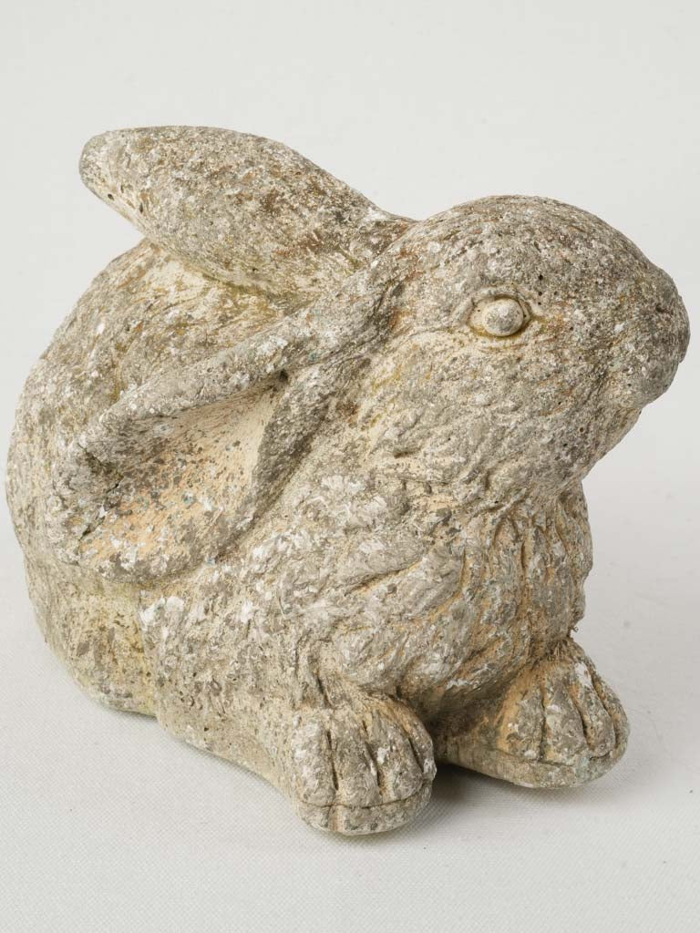 Antique French stone rabbit sculpture  